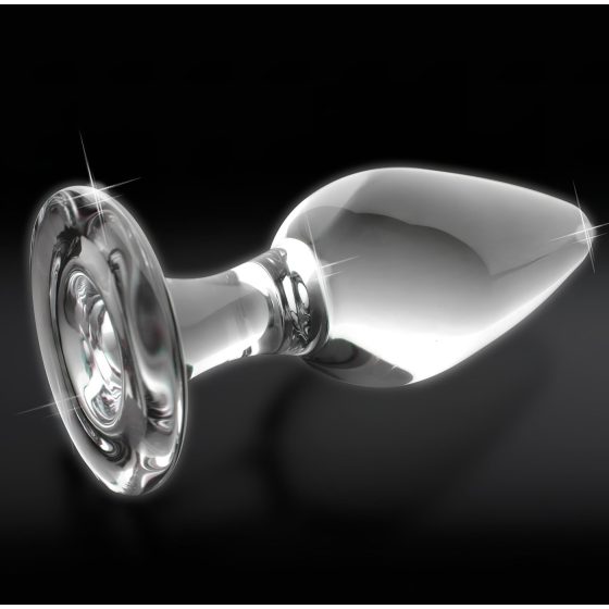 Icicles No. 26 - análny kolík - sklo - číry - kónický tvar