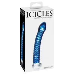 Icicles No. 29 - sklenené dildo penis špirála - modré