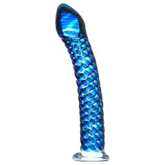   Icicles No. 29 - špirálové, sklenené dildo na penis (modré)