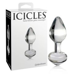   Icicles No. 44 - kužeľový, sklenený análne kolík (priehľadný)