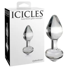   Icicles No. 44 - análny kolík - kúzový tvar - sklo/priehľadný
