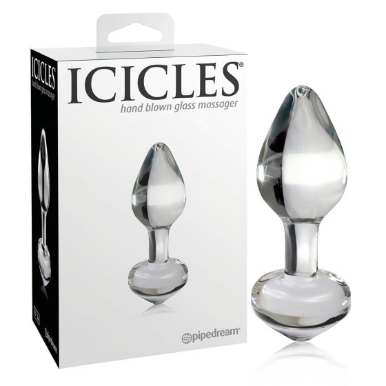 Icicles No. 44 - análny kolík - kúzový tvar - sklo/priehľadný