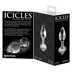  Icicles No. 44 - análny kolík - kúzový tvar - sklo/priehľadný