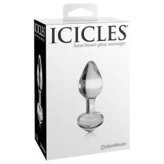   Icicles No. 44 - análny kolík - kúzový tvar - sklo/priehľadný