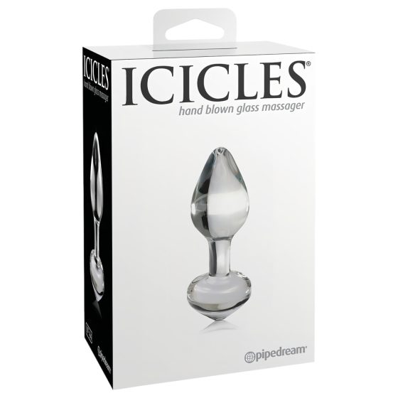 Icicles No. 44 - análny kolík - kúzový tvar - sklo/priehľadný