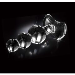   Pipedream Icicles No. 47 - sklenený análny kolík s troma guličkami (priehľadný)