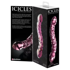   Icicles No. 55 - obojstranné sklenené dildo na G-bod - ružové