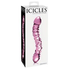   Icicles No. 55 - dvojitý sklenený G-bod vibrátor (ružový)