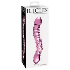   Icicles No. 55 - obojstranné sklenené dildo na G-bod - ružové