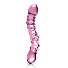   Pipedream Icicles No. 55 - dvojité sklenené dildo na bod G (ružové)