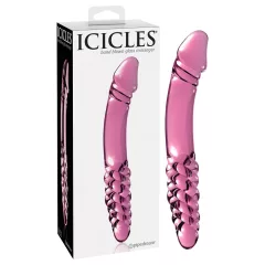   Icicles No. 57 - sklenené dildo s penisom - dvojitý koniec - ružové