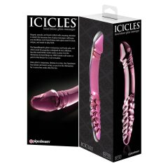   Icicles No. 57 - dvojitý sklenený penisový dildo (ružový)