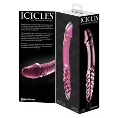   Icicles No. 57 - sklenené dildo s penisom - dvojitý koniec - ružové