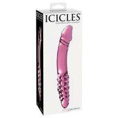   Icicles No. 57 - dvojitý sklenený penisový dildo (ružový)