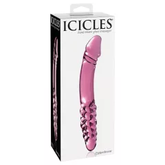   Icicles No. 57 - sklenené dildo s penisom - dvojitý koniec - ružové