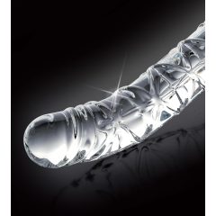   Icicles No. 60 - sklenené dildo so sieťovaným penisom (priesvitné)
