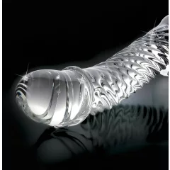   Icicles No. 61 - sklenené dildo s mieškami a penisom (priehľadné)