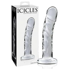   Icicles No. 62 - sklenené dildo v tvare penisu (priehľadné)