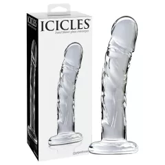 Icicles No. 62 - sklenené dildo s penisom - číre