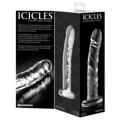 Icicles No. 62 - sklenené dildo s penisom (priesvitné)