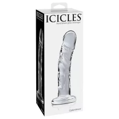 Icicles No. 62 - sklenené dildo s penisom - číre