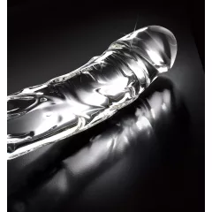 Icicles No. 62 - sklenené dildo s penisom - číre