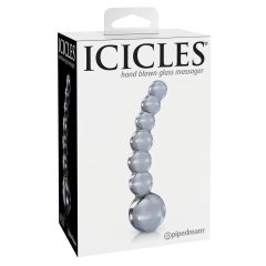   Icicles No. 66 - oblúkový, guľový sklenený dildo (priehľadný)