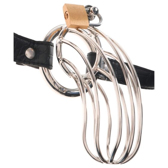 Fetish The Prisoner - kovová klietka na penis (strieborná) 