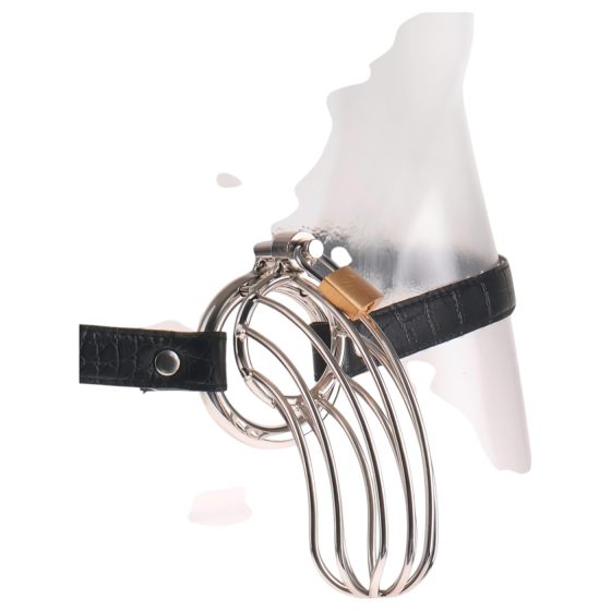 Fetish The Prisoner - kovová klietka na penis (strieborná) 