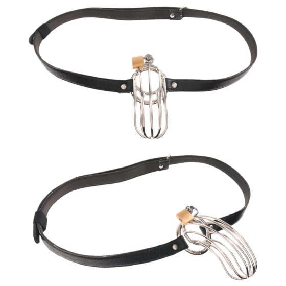 Fetish The Prisoner - kovová klietka na penis (strieborná) 