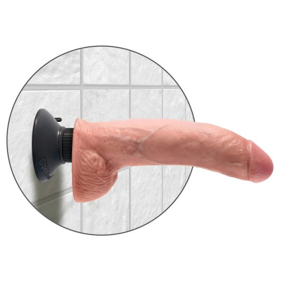 King Cock 9 - ohybný vibrátor s prísavkou (26 cm) - prírodný odtieň