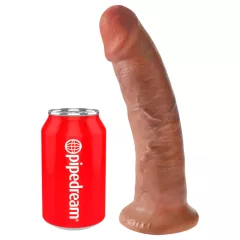   King Cock - realistický dildo s prísavkou - tmavá koža 23 cm