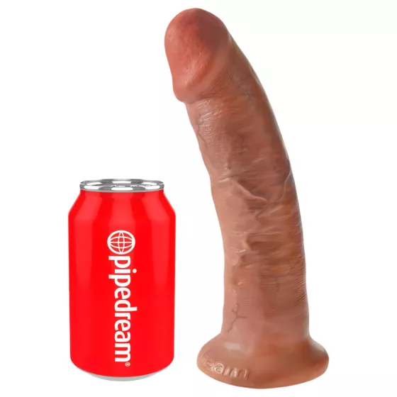 King Cock - realistický dildo s prísavkou - tmavá koža 23 cm