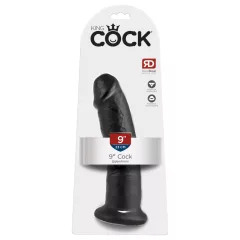 King Cock - realistický dildo s prísavkou - čierny 23 cm