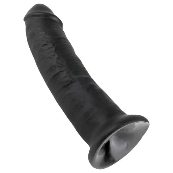 King Cock - realistický dildo s prísavkou - čierny 23 cm