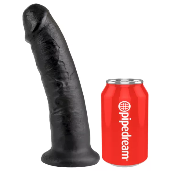 King Cock - realistický dildo s prísavkou - čierny 23 cm