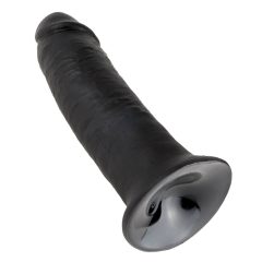   King Cock 10 - veľké dildo so semenníkmi s prísavkou (25cm) - čierne