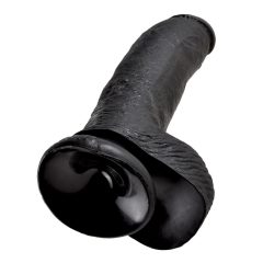   King Cock 9 - veľké upínacie, testikulárne dildo (23 cm) - čierne