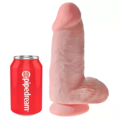   King Cock - dildó s prísavkou a semenníkmi - 23 cm - telová farba