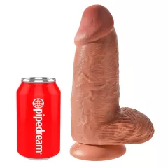   King Cock - realistický dildó s prísavkou - 23 cm - tmavá farba