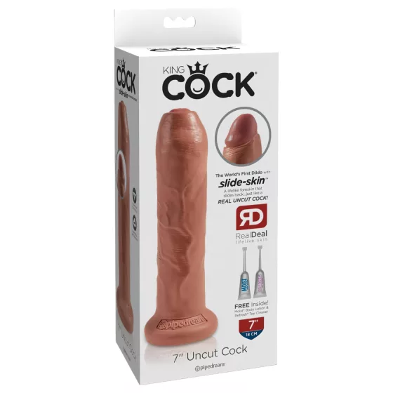 King Cock - realistický dildo - tmavý odtieň - 18 cm
