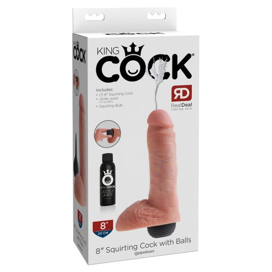 Král Cock 8 - realistický striekajúci dildo (20 cm) - naturel