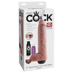   King Cock 11 - realistický striekajúci dildo (28 cm) - naturálny