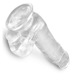 King Cock Clear 6 - malé dildo s semenníkmi (15 cm)