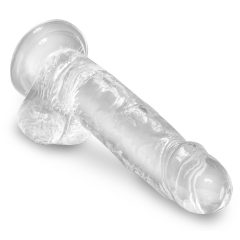 King Cock Clear 7 - upínacie, testikulárne dildo (18 cm)