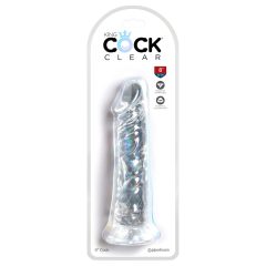 King Cock Clear 8 - prísavný, veľký dildó (20 cm)