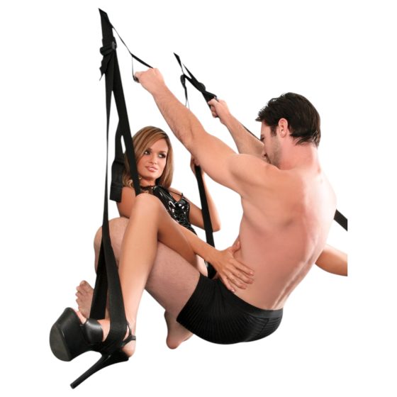 Fetish Fantasy - čierna závesná sex hojdačka na dvere