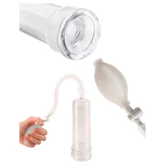   Pipedream - Pump Worx Beginner's - priehľadná vákuová pumpa na penis (19 cm)