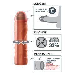  X-TENSION Perfect 1 - realistický návlek na penis (17,7cm) - prírodný