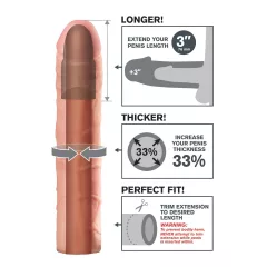   Pipedream - X-TENSION Perfect 3 - realistický návlek na penis (22,8 cm, naturálna farba)